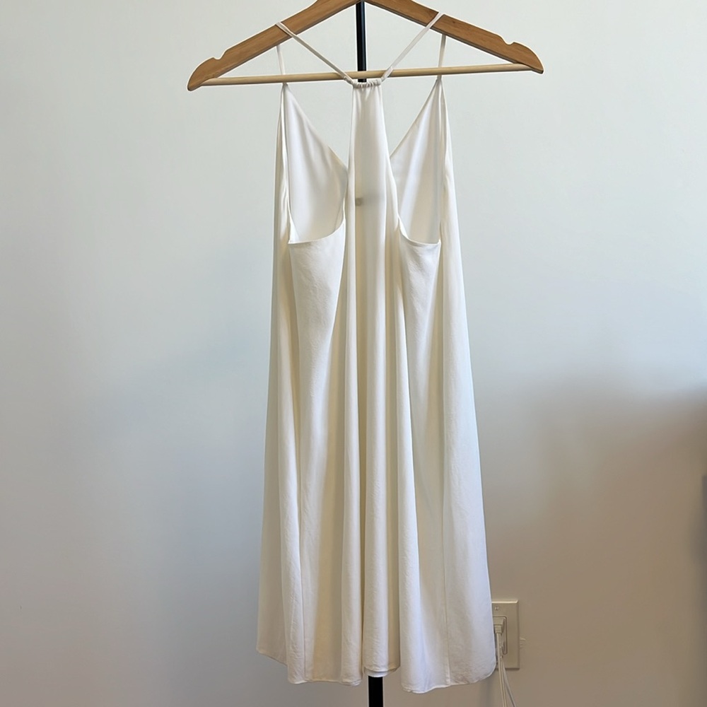 Alice + Olivia White fierra y back tank Silk Slip Dress Size Small - Picture 6 of 12